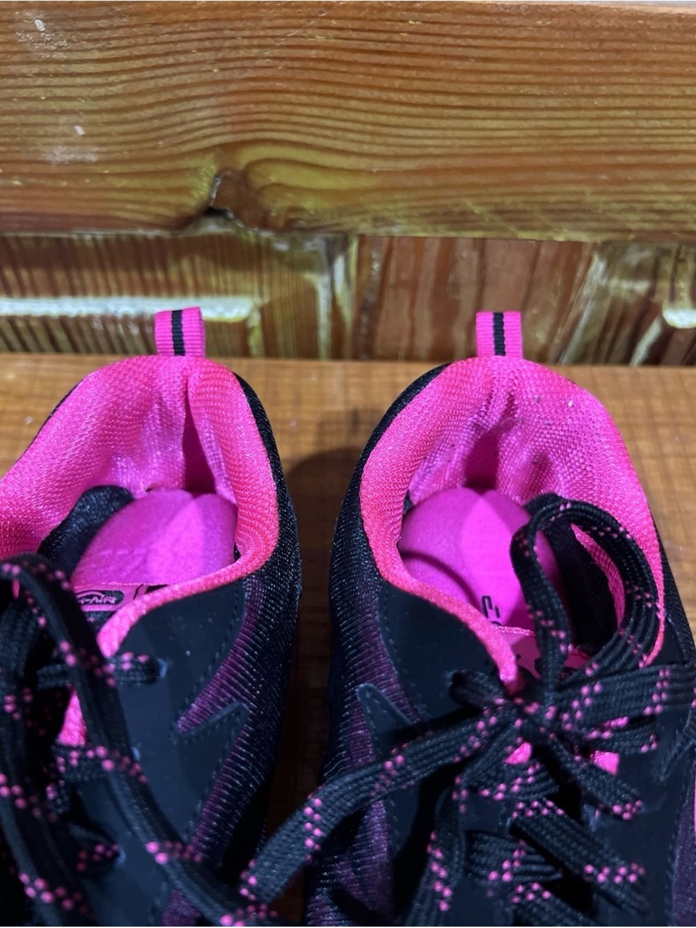Skechers Black Athletic Sneakers with Pink Accents - Picture 10 of 11
